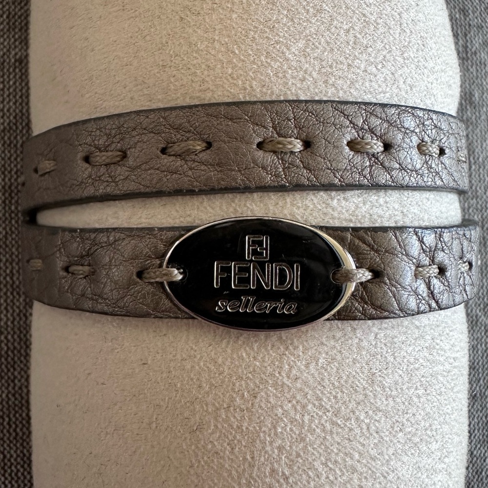 Fendi Selleria Wrap Leather Bracelet